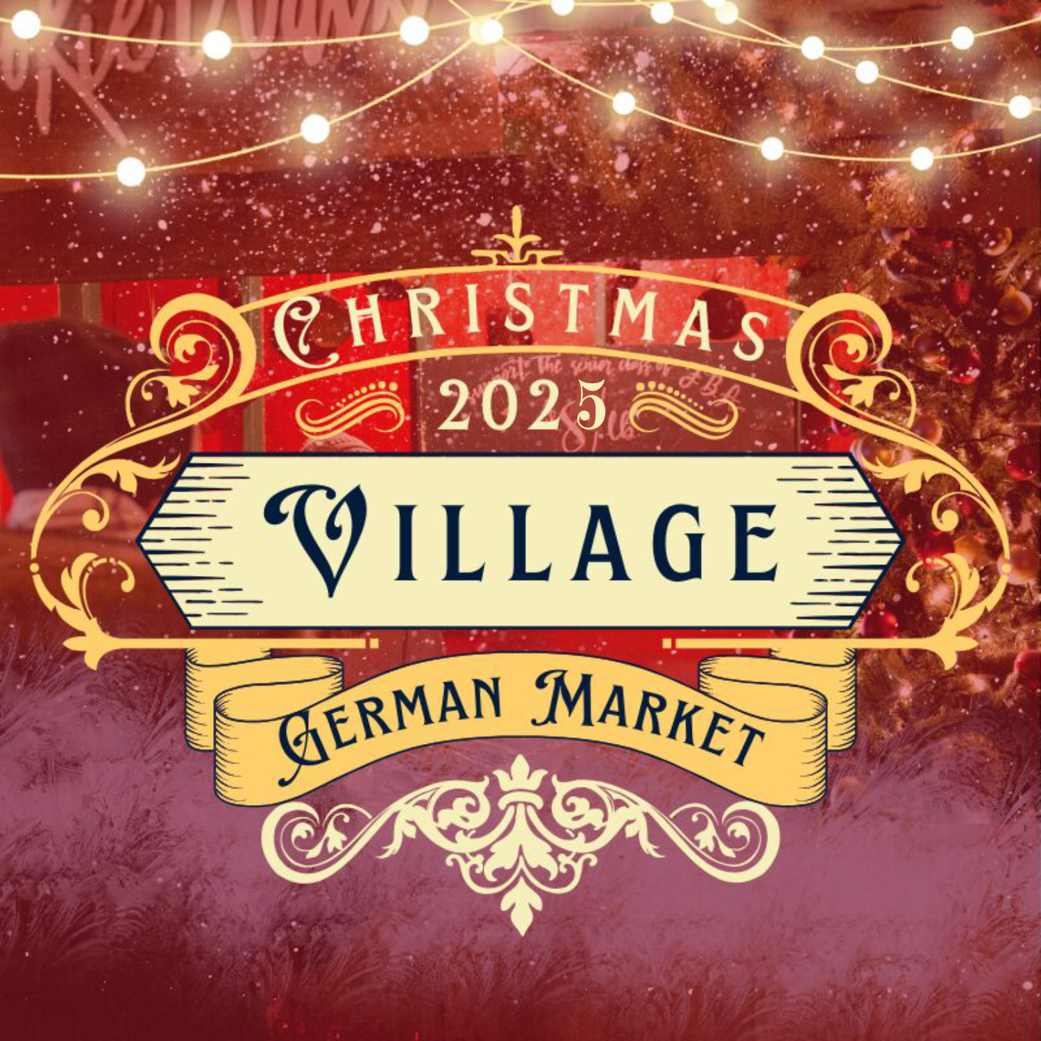 German-style Christmas market with handmade crafts, decor, and gifts for sale